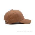 Cappello da baseball a 6 pannelli marrone chiaro